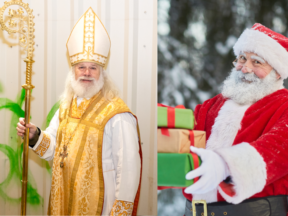 Nikolo und Weihnachtsmanndarsteller